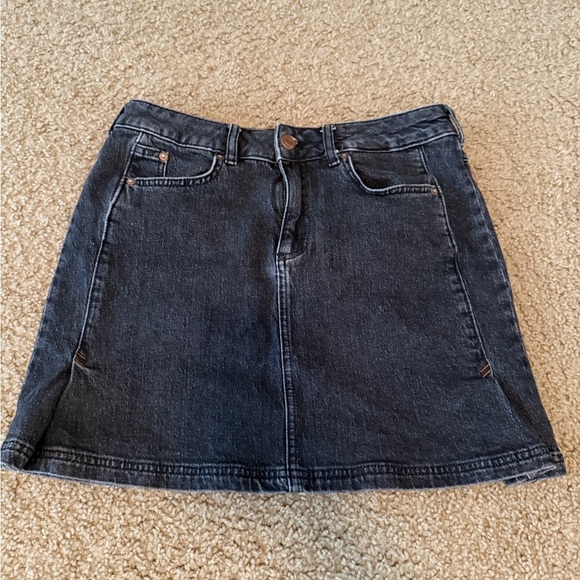 Pilcro A-Line Black and Blue Mini Skirt - Picture 1 of 5